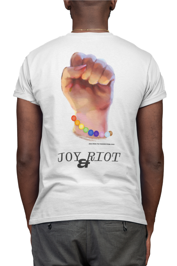 Joy and Riot! by Alex Blom, valkoinen t-paita